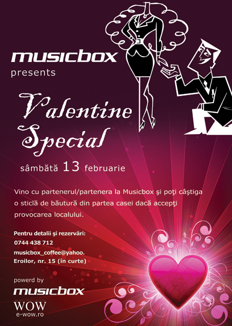 Valentine Special 13 februarie la Musicbox