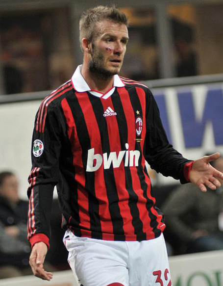 David Beckham în meciul disputat ieri, între AC Milan şi Chievo